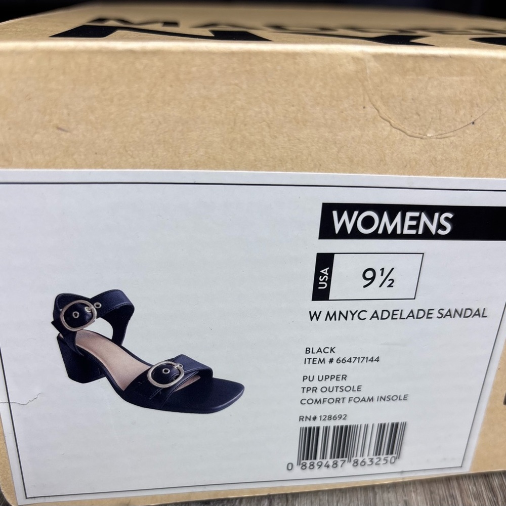 Women's Black Heeled Sandals - Picture 5 of 6